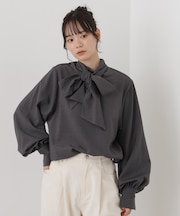 ボータイ取り外し可能2wayブラウス
