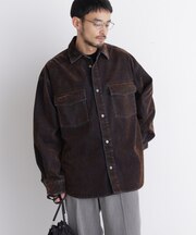 フロッキーデニム オーバーシャツジャケット