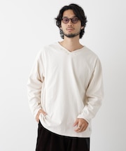 「surplus」デザインヘンリーネックTシャツ 長袖