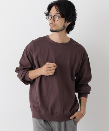 ソフトメランジクルーネックTシャツ 長袖
