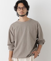 ソフトメランジクルーネックTシャツ 長袖