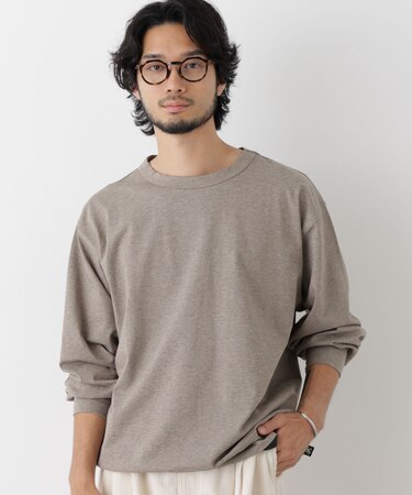 ソフトメランジクルーネックTシャツ 長袖