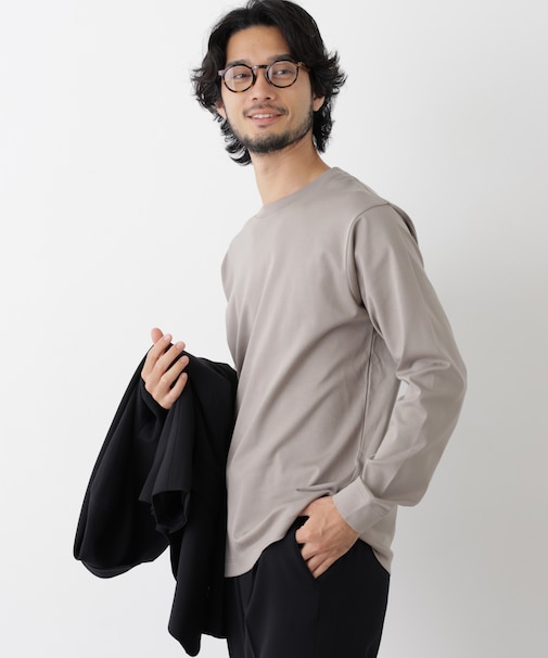 アンチスメルクルーネックTシャツ 長袖