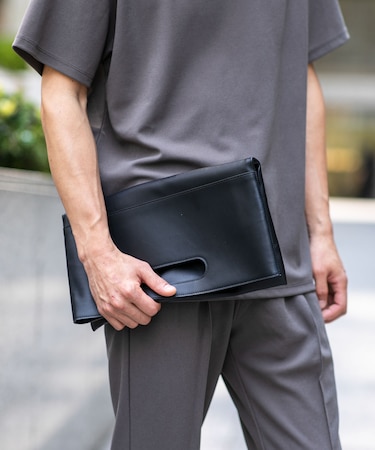 WEB限定/シンセティックレザー2WAYクラッチバッグ