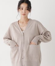 毛玉ができにくいニット Vネックワイドカーディガン(セットアップ可)