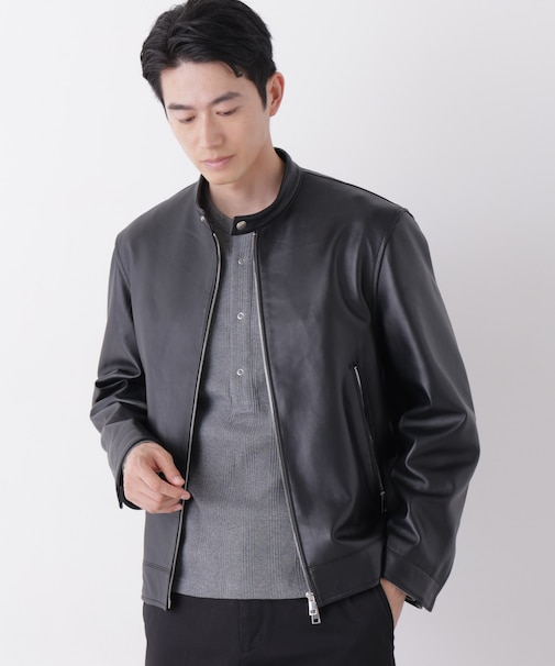 ラムナッパレザーシングルライダースジャケット