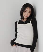 WEB限定／ロンT×キャミ カットレイヤードアンサンブルセット