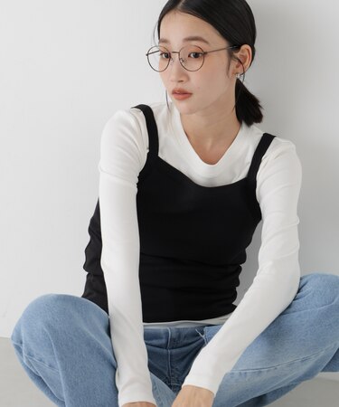 WEB限定／ロンT×キャミ カットレイヤードアンサンブルセット