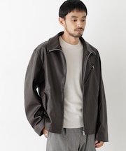 「SURPLUS」 フェイクレザーブルゾン
