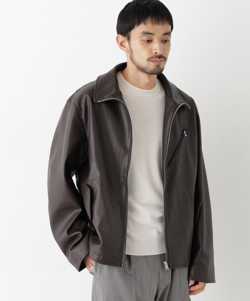 「SURPLUS」 フェイクレザーブルゾン