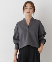 スキッパークロップドツイルシャツ(セットアップ可)