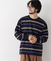 コーマコットン先染めボーダーTシャツ 長袖