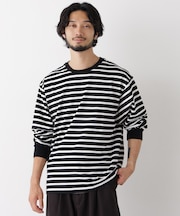 コーマコットン先染めボーダーTシャツ 長袖