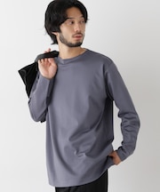 「モダンコンフォートシリーズ」モクロディ ボートネック サイドスリット Tシャツ