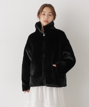 フェイクファースタンドカラーリバーシブルコート