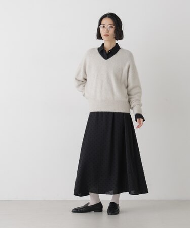 カットジャガードドットワンピース