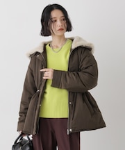 フェイクファーフードドロストブルゾン