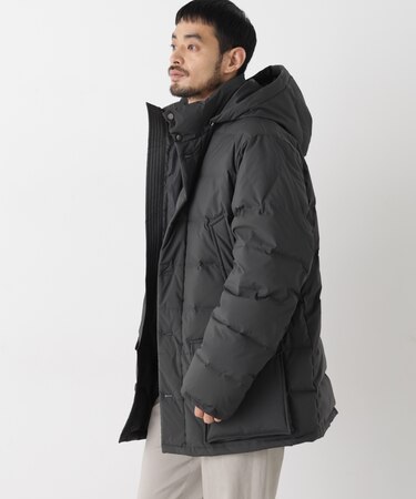 ALLIED FEATHER＋DOWN ステッチミドルダウン フード脱着／撥水