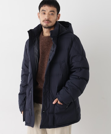 ALLIED FEATHER＋DOWN ステッチミドルダウン フード脱着／撥水