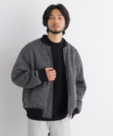 ニットフリースリバーシブルブルゾン
