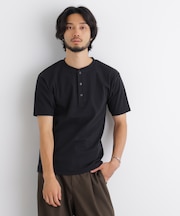 コンパクトヘンリーネックTシャツ 半袖