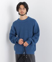 コットンMIXバルキークルーネックニット