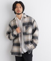シャギーチェックシャツブルゾン