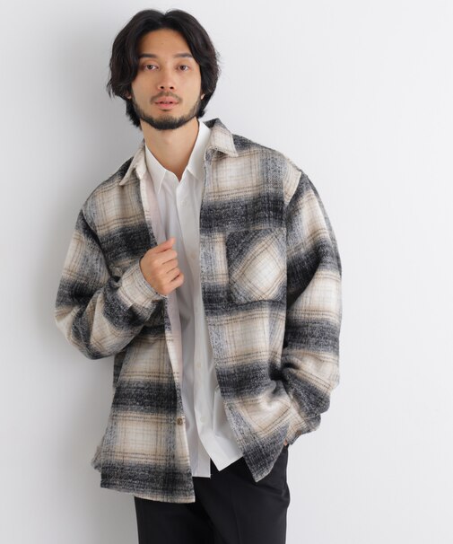 シャギーチェックシャツブルゾン