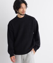 コットンMIXバルキーモックネックニット