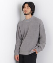 コットンMIXバルキーモックネックニット