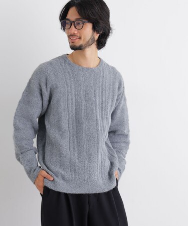 立体ジャガードニット 長袖