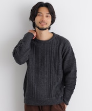 立体ジャガードニット 長袖