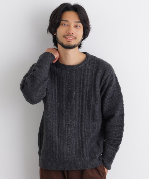 立体ジャガードニット 長袖