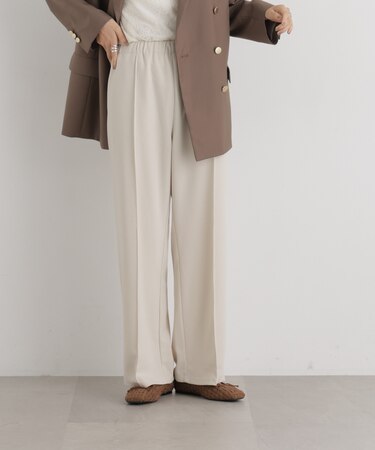 ストレッチカットジョーゼットイージーワイドパンツ(セットアップ可)