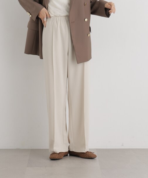 ストレッチカットジョーゼットイージーワイドパンツ(セットアップ可)