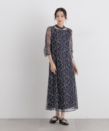 kaene/コードレースチョーカーネックドレス