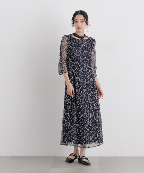 kaene/コードレースチョーカーネックドレス