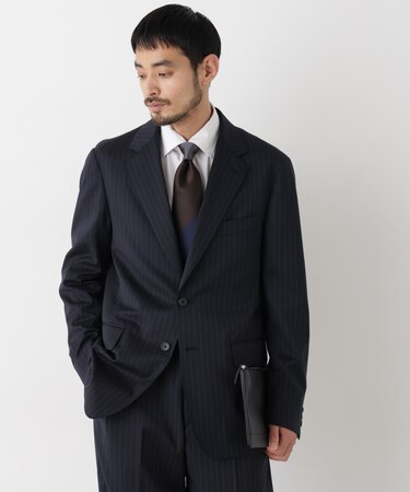 「DamerinoFormal」ウールPペンシルストライプJK／WASHABLE(セットアップ可)