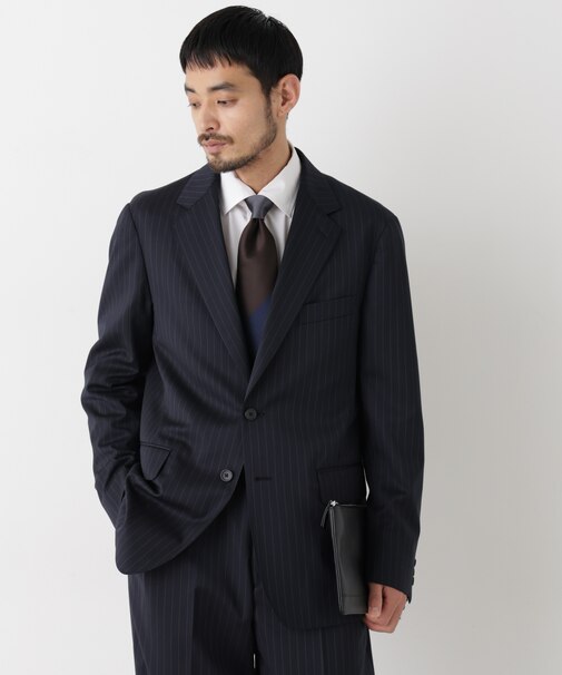 「DamerinoFormal」ウールPペンシルストライプJK／WASHABLE(セットアップ可)