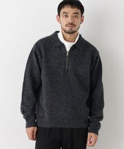 ファンシーヤーンハーフZIPニット 長袖
