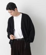WEB限定/ワイドフィット畔編カーディガン