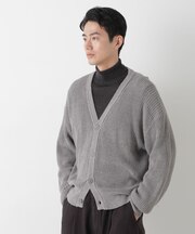 WEB限定/ワイドフィット畔編カーディガン