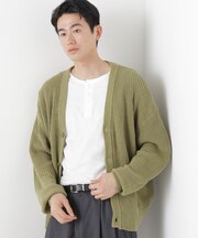 WEB限定/ワイドフィット畔編カーディガン
