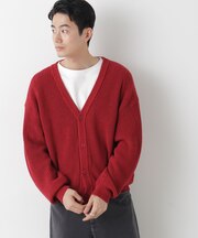 WEB限定/ワイドフィット畔編カーディガン