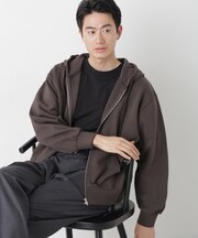 WEB限定/ワイドフィットスウェットZIPパーカー