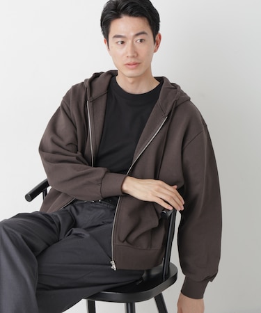 WEB限定/ワイドフィットスウェットZIPパーカー