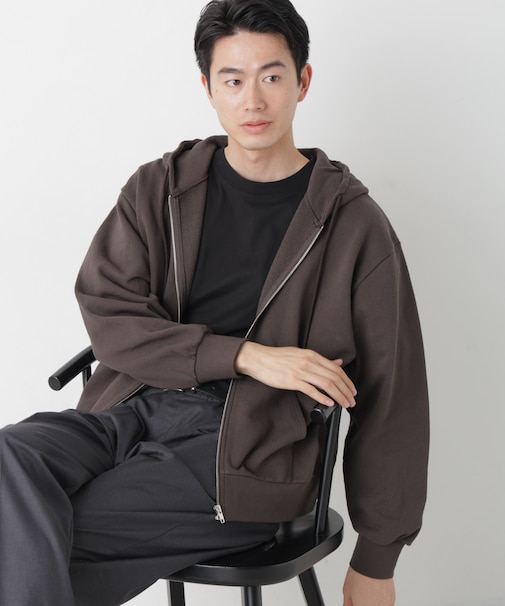 WEB限定/ワイドフィットスウェットZIPパーカー