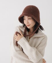 紐付きクロシェニットハット
