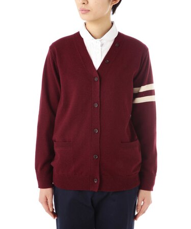 ライン入りＶネックカーディガン