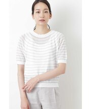 [洗える]シアーボーダープルオーバー